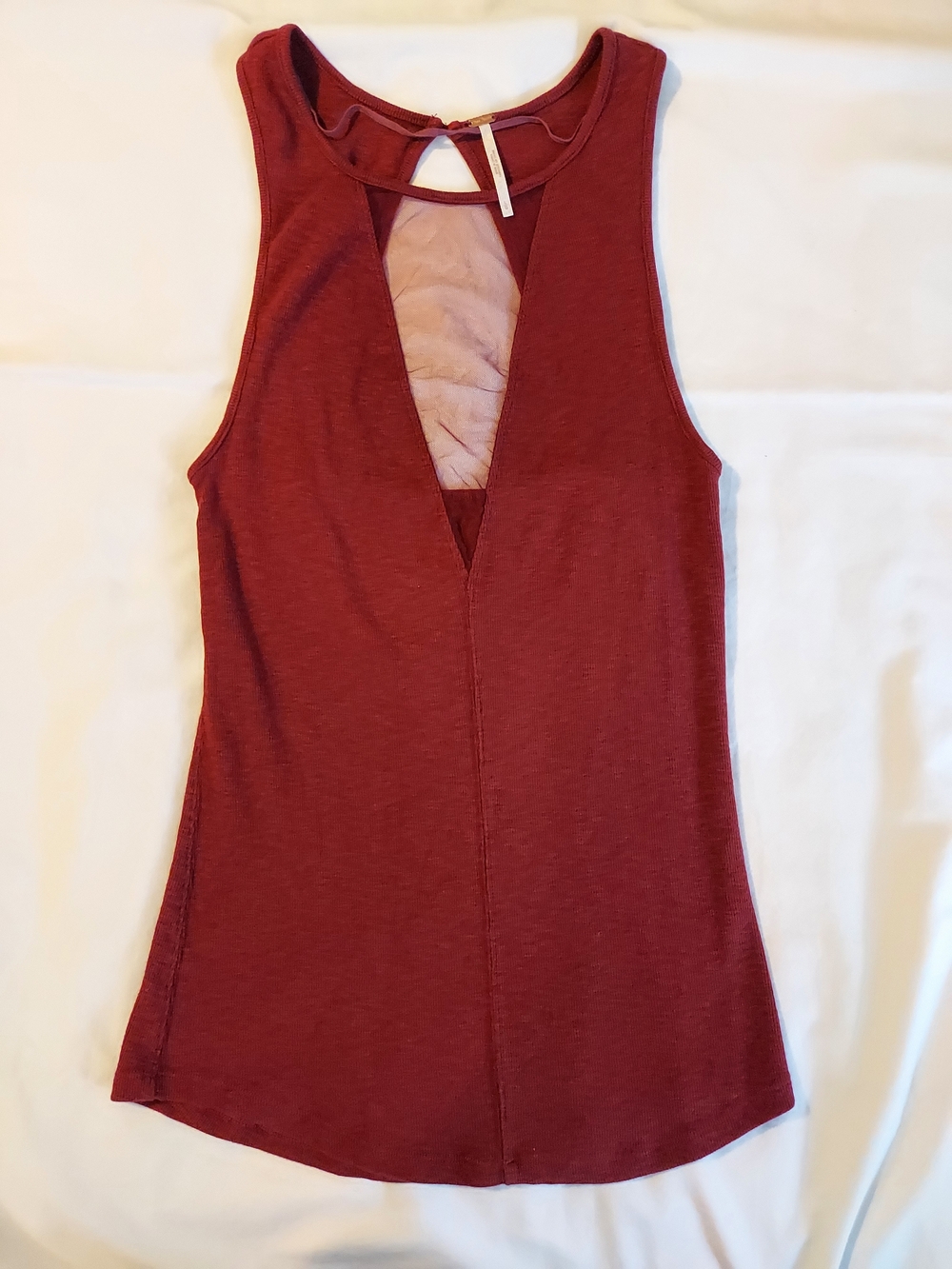 Free People Garnet Deep V-Neck Mesh Tank Top - L - Picture 8 of 8